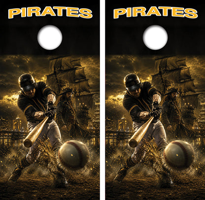 Pittsburgh Pirates Baseball Inspired Cornhole Design