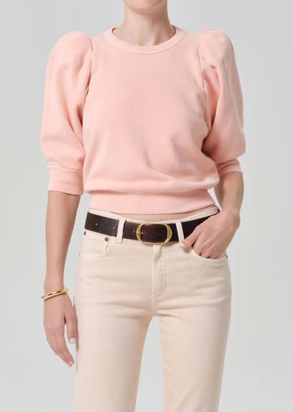 Pleated Short Sleeve Crew-Tops/Blouses-Uniquities