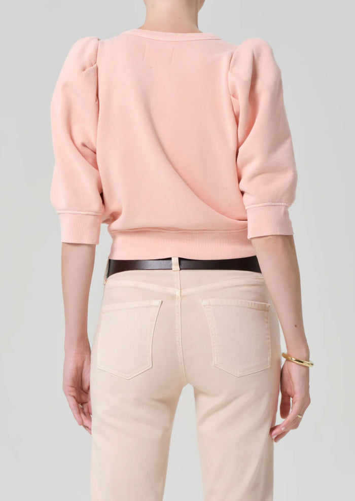 Pleated Short Sleeve Crew-Tops/Blouses-Uniquities
