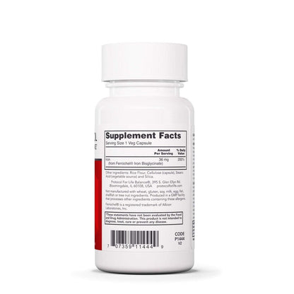 Protocol For Life Balance High Potency Iron 36mg 90 Vcaps - P1444 - The Oasis of Health