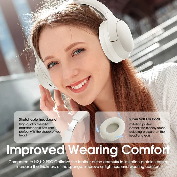 White wireless headphones.