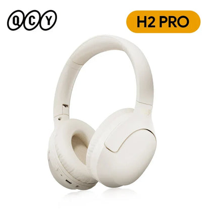 Beige over-ear headphones.