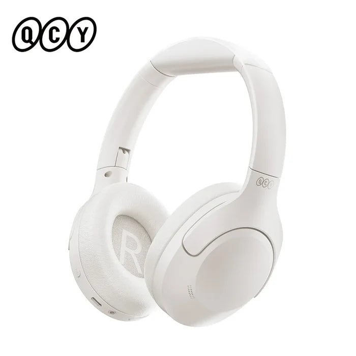 White over-ear headphones.