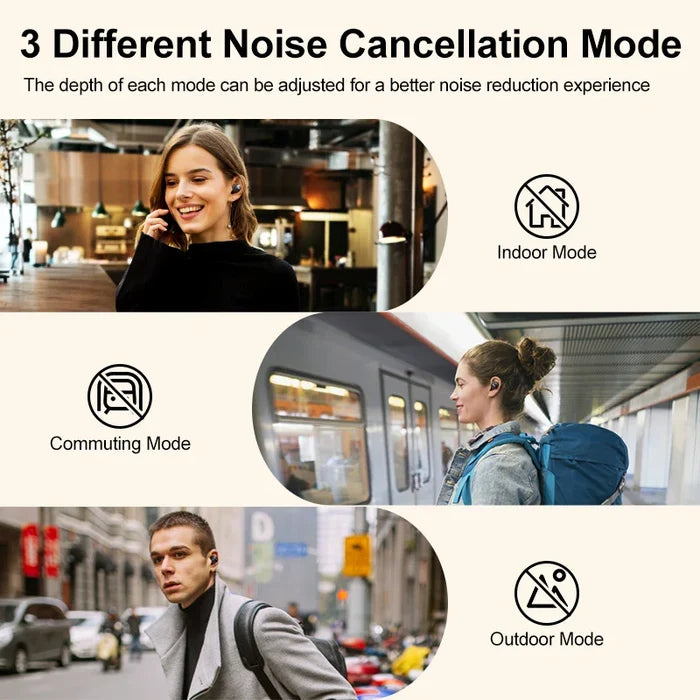 Noise cancellation modes for earbuds.