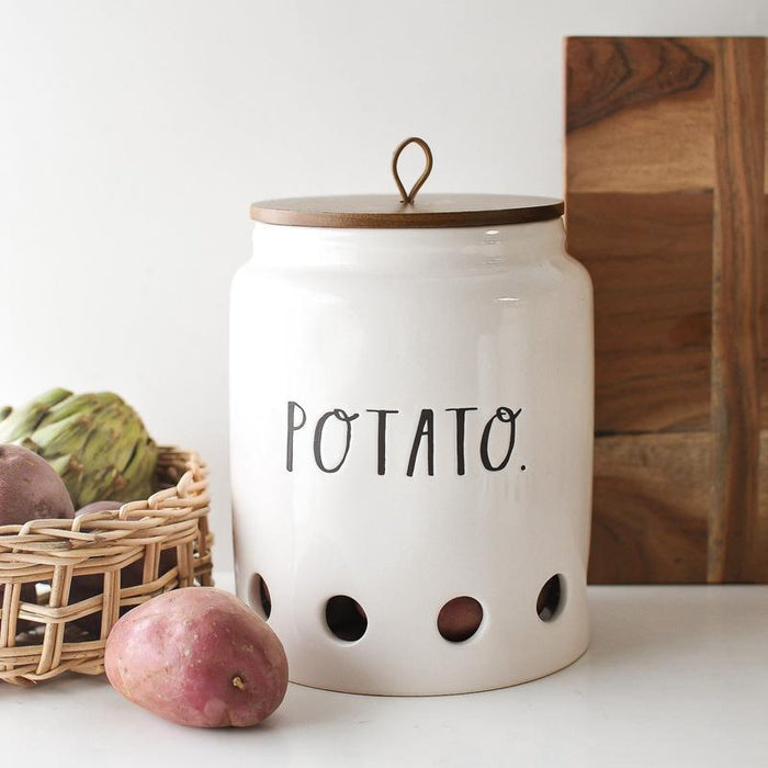 Rae Dunn - Stem Print Potato Keeper