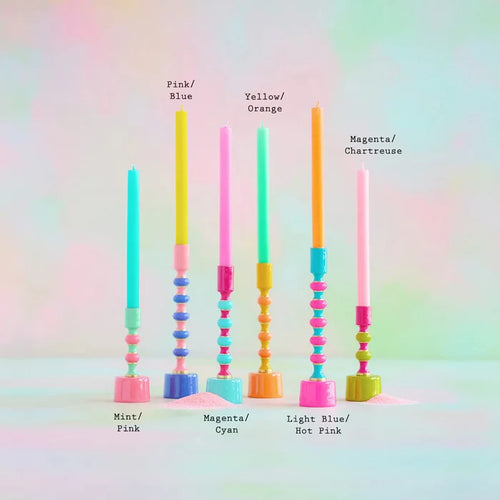 Rainbow Stripe Candles Sticks