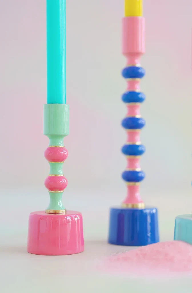 Rainbow Stripe Candles Sticks