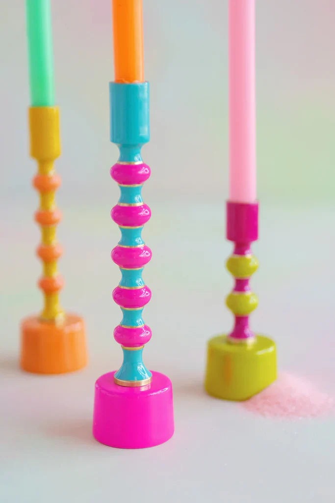 Rainbow Stripe Candles Sticks
