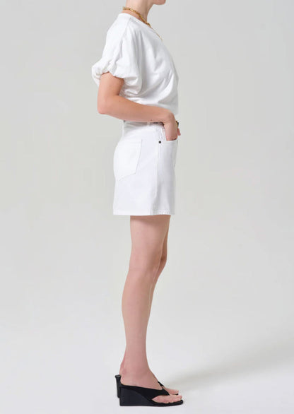 Ramona Skirt in Soft White-Denim-Uniquities