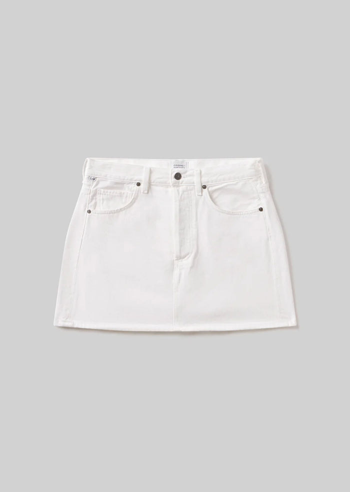Ramona Skirt in Soft White-Denim-Uniquities