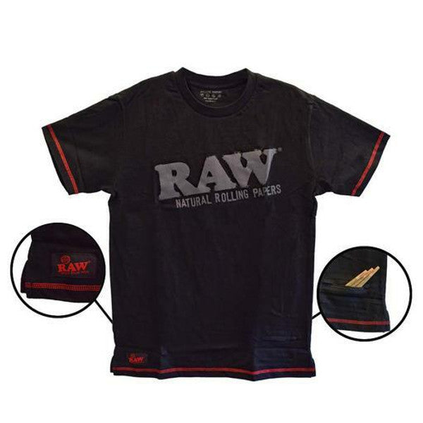 RAW Core Cotton Black Shirt With Zipper Pocket