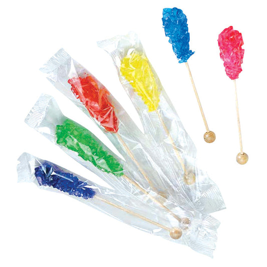 Roses Brands Assorted Rock Candy Sticks - 60 Count