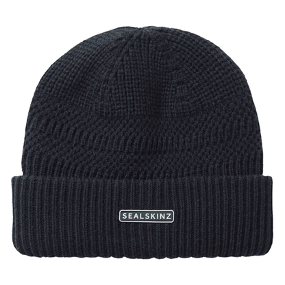 Sealskinz Gressenhall Waterproof Cold Weather Textured Stripe Roll Cuff Beanie Men