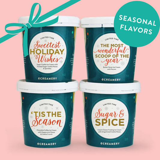 4 holiday ice cream pints