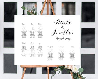 Seating Chart for Wedding Bridal shower party artwork Wedding Seating Chart Template