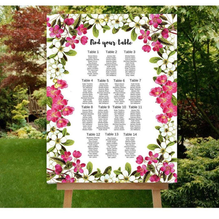 Seating Chart for Wedding Bridal shower party artwork Wedding Seating Chart Template