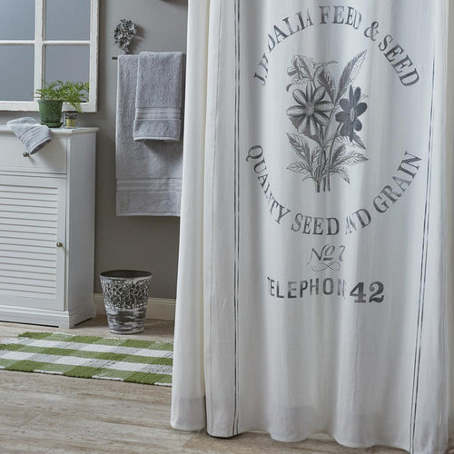 farmhouse  SEED SACK SHOWER CURTAIN