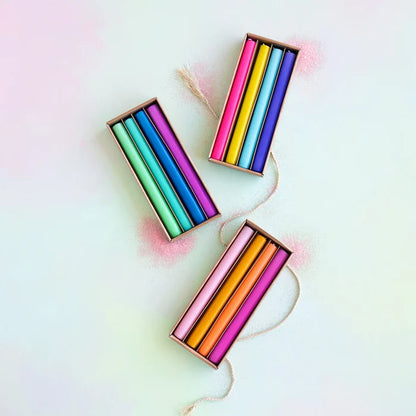 Set of 4 Rainbow Taper Candles