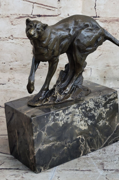 Signed Original Milo Panther Cougar Jaguar Bronze sculpture Home Decor