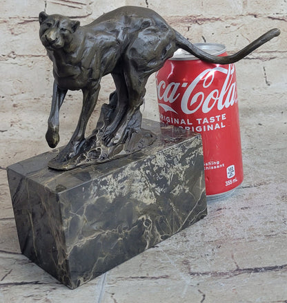 Signed Original Milo Panther Cougar Jaguar Bronze sculpture Home Decor