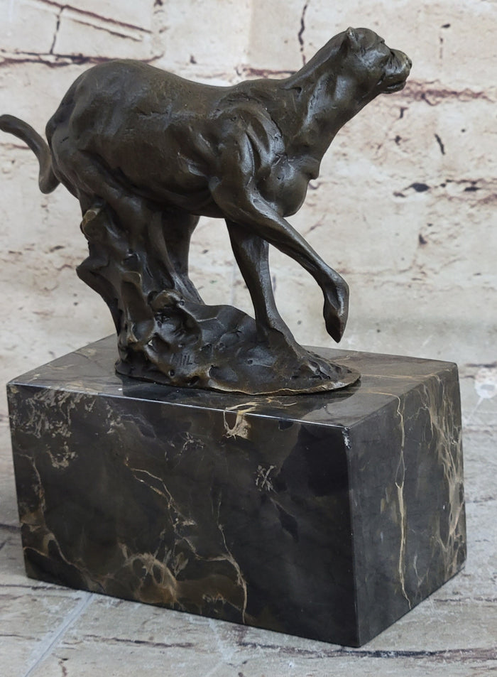 Signed Original Milo Panther Cougar Jaguar Bronze sculpture Home Decor