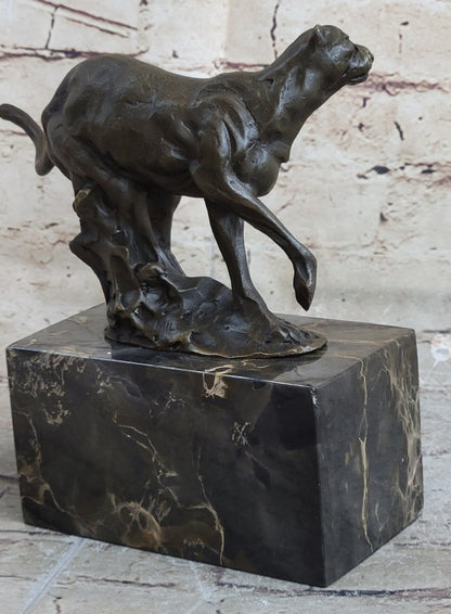 Signed Original Milo Panther Cougar Jaguar Bronze sculpture Home Decor