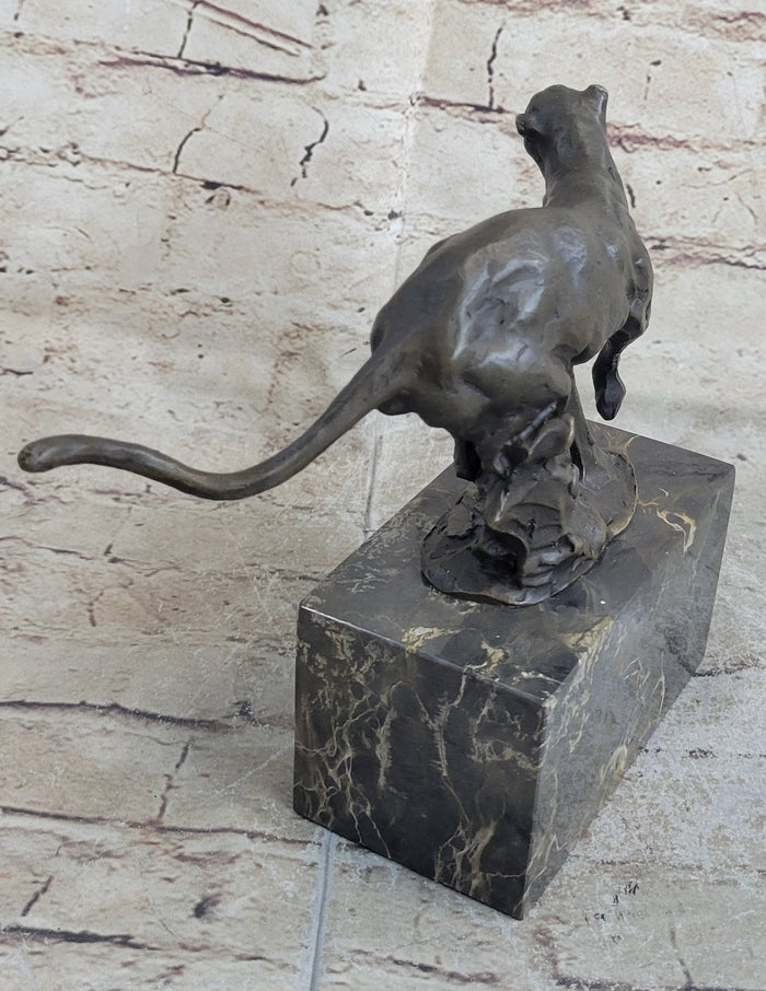 Signed Original Milo Panther Cougar Jaguar Bronze sculpture Home Decor