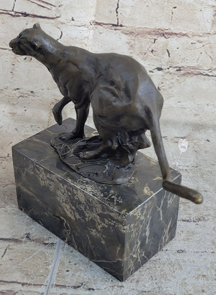 Signed Original Milo Panther Cougar Jaguar Bronze sculpture Home Decor
