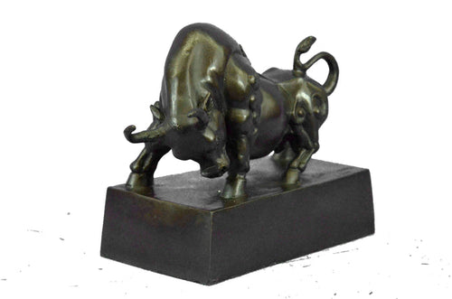 Signed Original Williams Limited Edition Bulls Bronze Sculpture Marble Base Stat