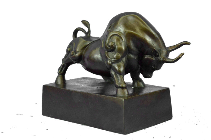 Signed Original Williams Limited Edition Bulls Bronze Sculpture Marble Base Stat