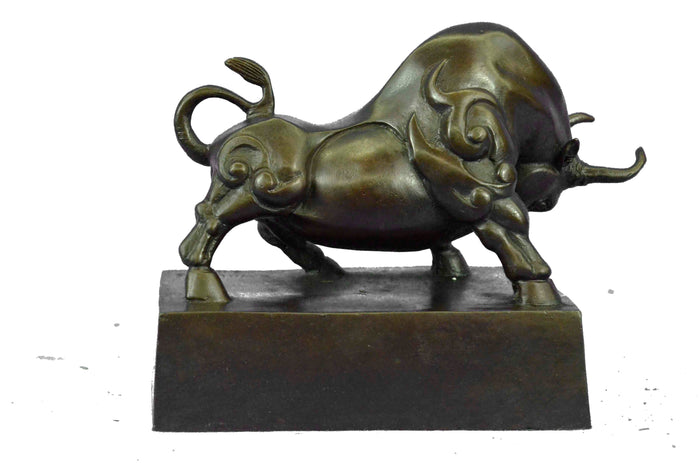 Signed Original Williams Limited Edition Bulls Bronze Sculpture Marble Base Stat