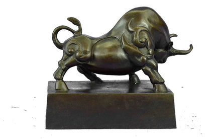 Signed Original Williams Limited Edition Bulls Bronze Sculpture Marble Base Stat