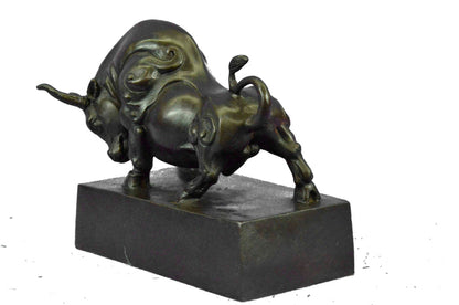 Signed Original Williams Limited Edition Bulls Bronze Sculpture Marble Base Stat