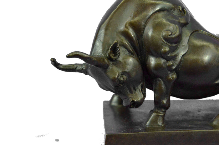 Signed Original Williams Limited Edition Bulls Bronze Sculpture Marble Base Stat