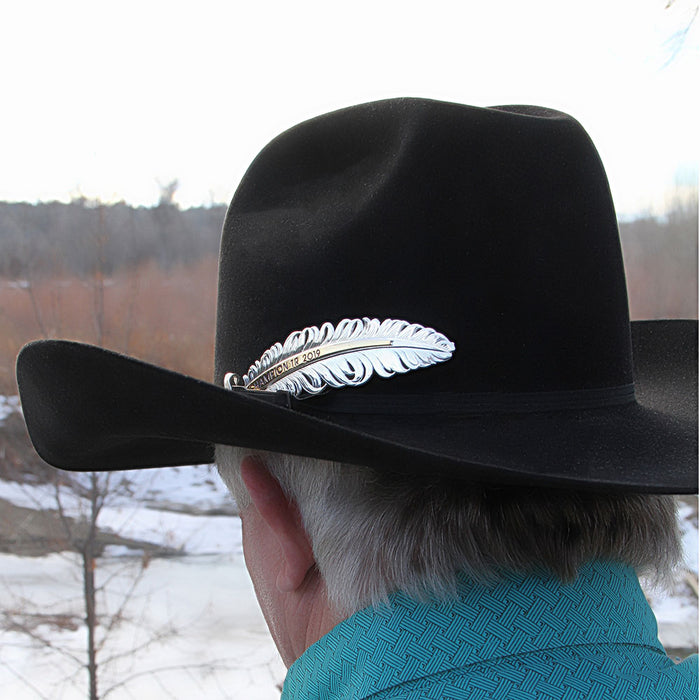 Silver Gold Hat Feather
