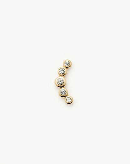 Solid Gold Diamond Ear Climber Flat Back Stud Earring | 9ct Solid Gold Earrings Missoma