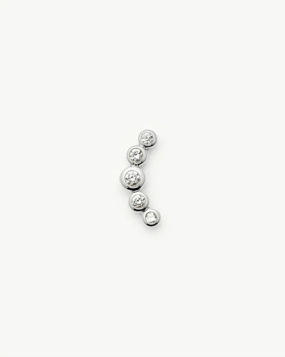 Solid Gold Diamond Ear Climber Flat Back Stud Earring | 9ct Solid White Gold Earrings Missoma