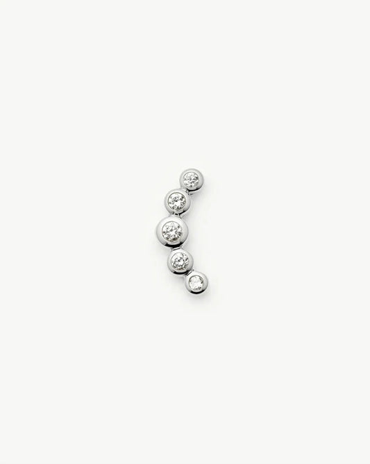 Solid Gold Diamond Ear Climber Flat Back Stud Earring | 9ct Solid White Gold Earrings Missoma