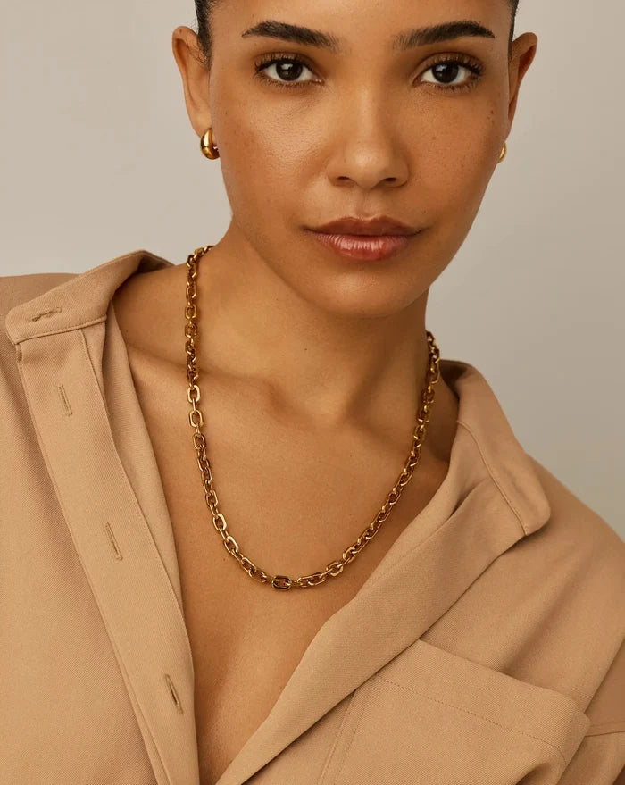Square Paperclip Chain Necklace | 18ct Gold Plated Necklaces Missoma