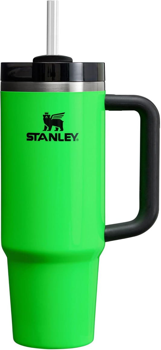Stanley Quencher H2.0 FlowState Stainless Steel Vacuum Insulated Tumbler With Lid And Straw Neon Green 30oz