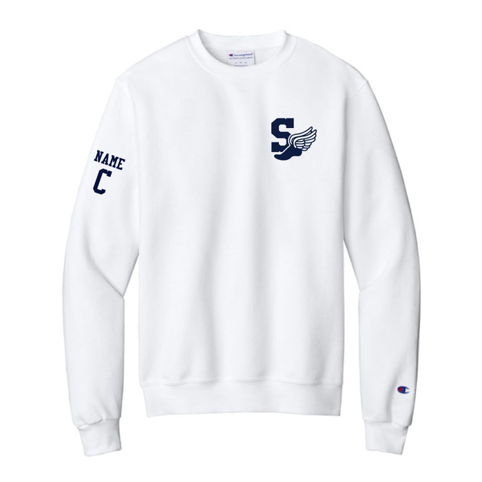 Staples Boys Cross Country Champion Crewneck Sweatshirt Logowear Staples Boys Cross Country White Mens S