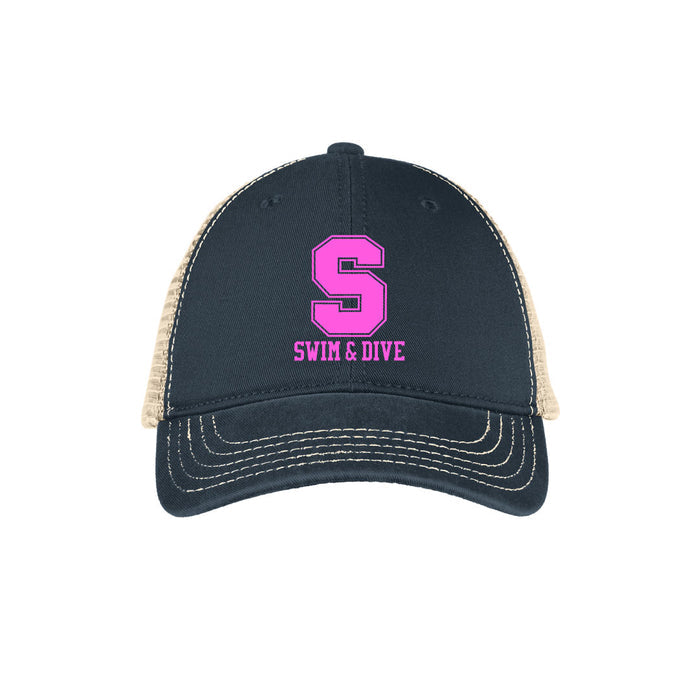 Staples Girls Swim & Dive Distressed Hat Logowear Staples Girls Swim & Dive Pink S