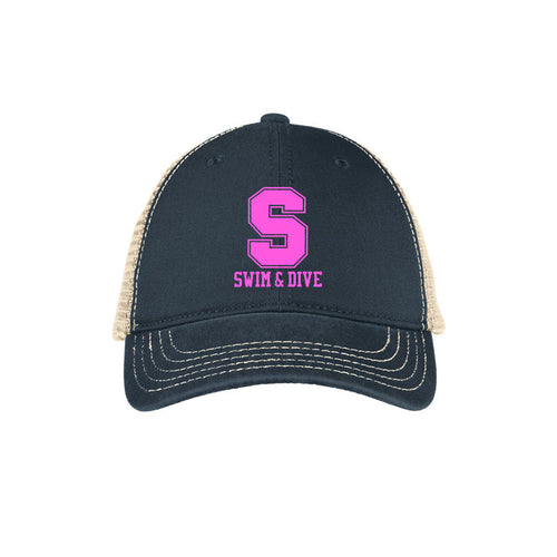 Staples Girls Swim & Dive Distressed Hat Logowear Staples Girls Swim & Dive Pink S