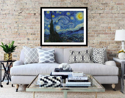 Starry Night Van Gogh Canvas art print framed wall art Van Gogh Gogh Starry Night Poster