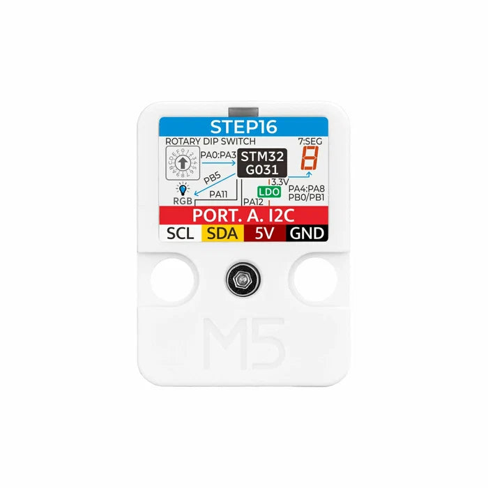 Step16 Unit with 16-bit Rotary Encoder (GSMR-16) - m5stack-store