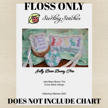 Sterling Stitches  - Jelly Bean Bunny Trio - Roxy Floss Pack
