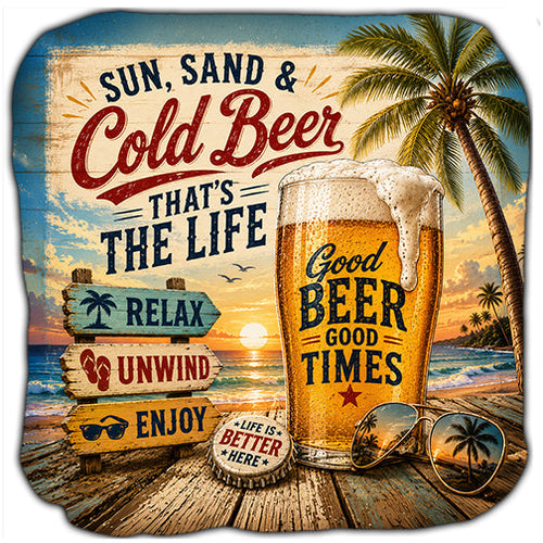 Sun Sand & Cold Beer Cornhole Bags Set of 4
