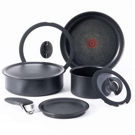 T-FAL L242S884 Ingenio Expertise Cookware 8 Piece Set Black