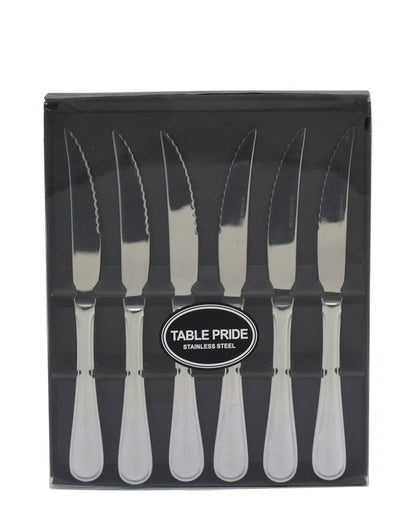 Table Pride Steak Knife 6 Piece - Silver