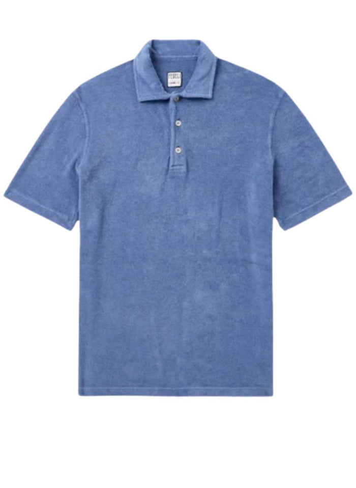 Polos Fedeli Terry Button Polo Light Blue Apoella